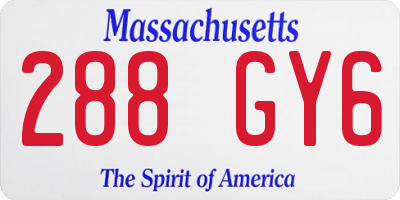 MA license plate 288GY6