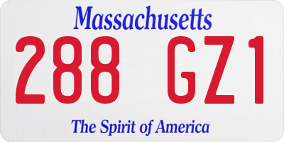 MA license plate 288GZ1