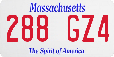 MA license plate 288GZ4