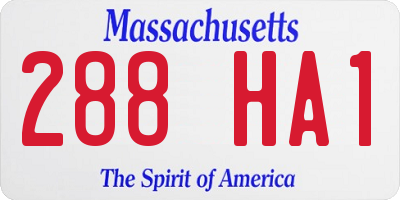 MA license plate 288HA1
