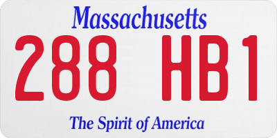 MA license plate 288HB1