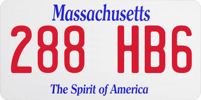 MA license plate 288HB6