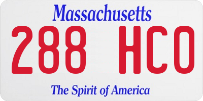 MA license plate 288HC0