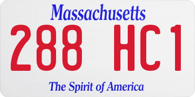 MA license plate 288HC1