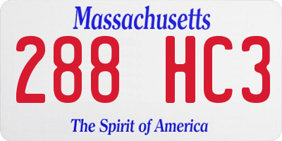 MA license plate 288HC3