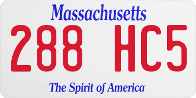 MA license plate 288HC5