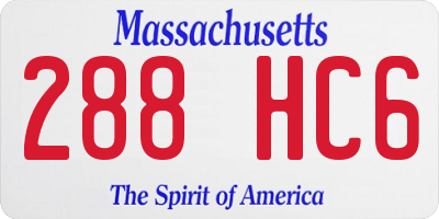 MA license plate 288HC6