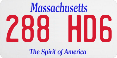 MA license plate 288HD6