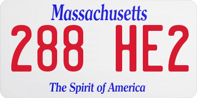 MA license plate 288HE2