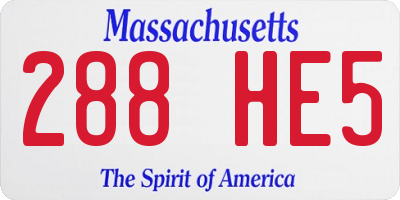 MA license plate 288HE5