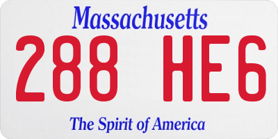 MA license plate 288HE6