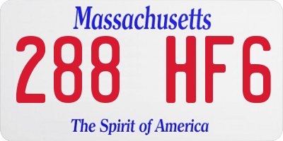 MA license plate 288HF6