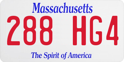 MA license plate 288HG4