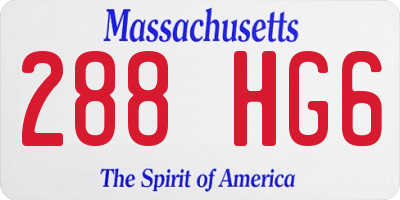 MA license plate 288HG6