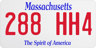 MA license plate 288HH4