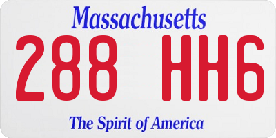 MA license plate 288HH6
