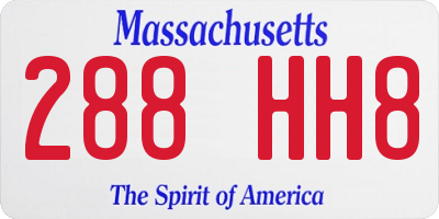 MA license plate 288HH8