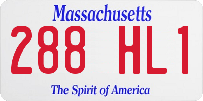 MA license plate 288HL1