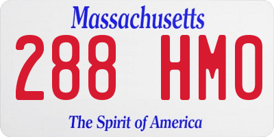 MA license plate 288HM0