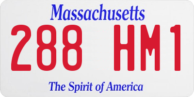 MA license plate 288HM1
