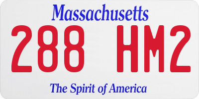MA license plate 288HM2