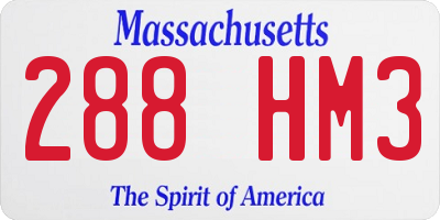 MA license plate 288HM3