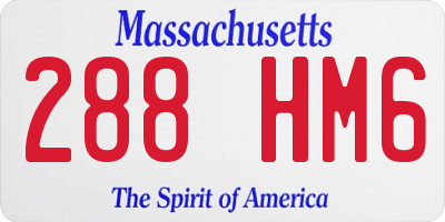 MA license plate 288HM6