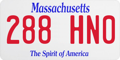 MA license plate 288HN0
