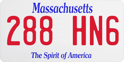 MA license plate 288HN6