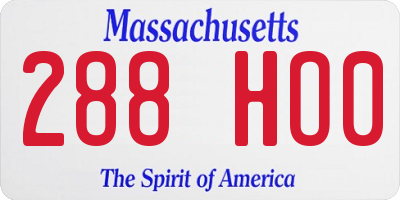 MA license plate 288HO0