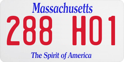 MA license plate 288HO1