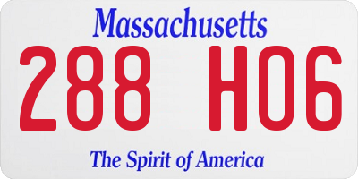 MA license plate 288HO6