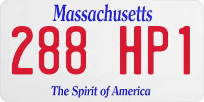 MA license plate 288HP1