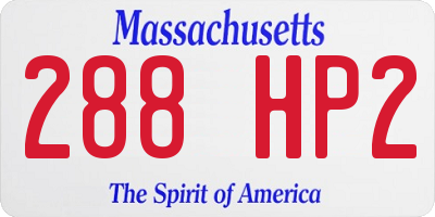 MA license plate 288HP2