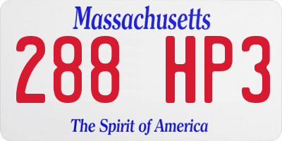 MA license plate 288HP3