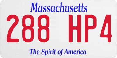 MA license plate 288HP4