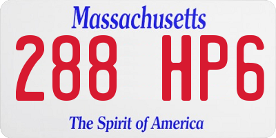MA license plate 288HP6