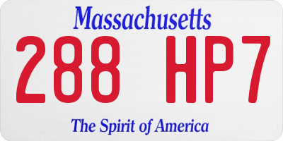 MA license plate 288HP7