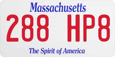 MA license plate 288HP8