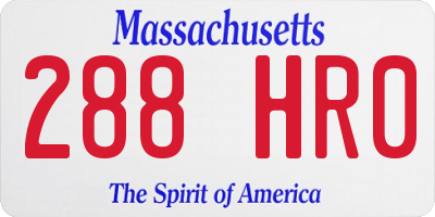 MA license plate 288HR0