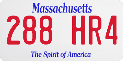 MA license plate 288HR4