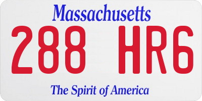 MA license plate 288HR6