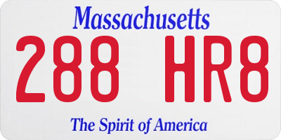MA license plate 288HR8