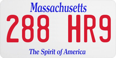 MA license plate 288HR9