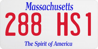 MA license plate 288HS1