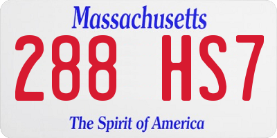 MA license plate 288HS7