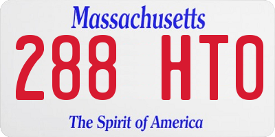 MA license plate 288HT0