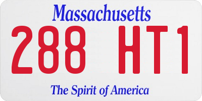 MA license plate 288HT1