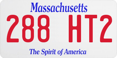 MA license plate 288HT2