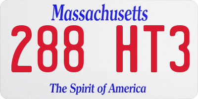 MA license plate 288HT3